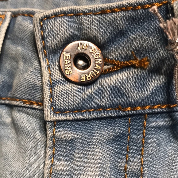 Light Blue Raw Distressed Denim Shorts - Picture 12 of 13